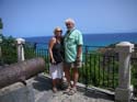 42 Gunter and Lois in front of cannon, Tropea, Italy